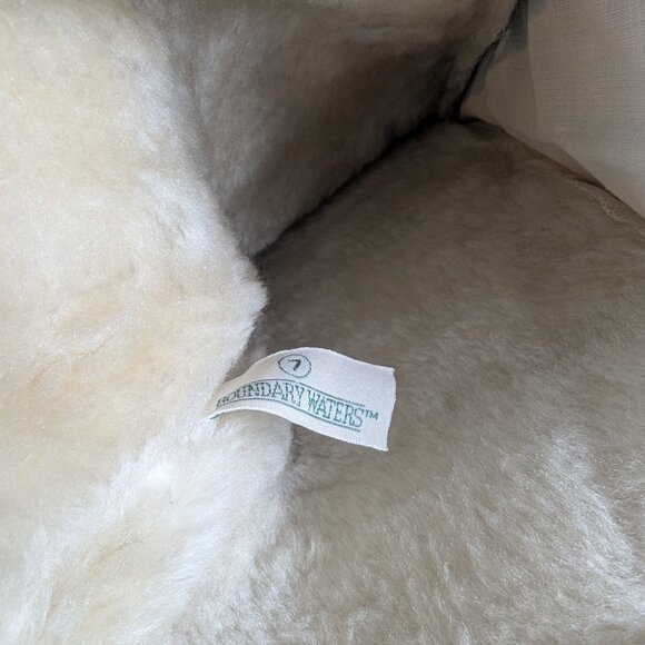 Vintage 80s 90s Fur Lined Gray Heeled Winter Boots Boundary Waters Womens Size 7 - Picture 15 of 16